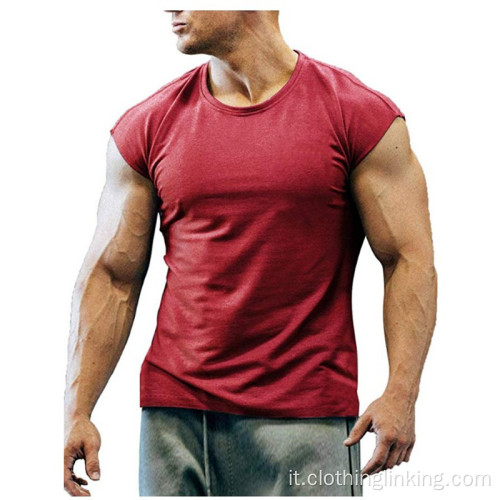 Maglietta per allenamento fitness bodybuilding taglio muscolare